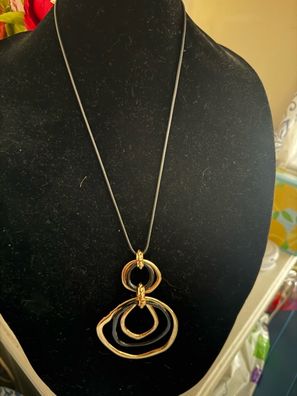 Gold-Tone Loop Pendant Necklace - Elegant Women’s Jewelry